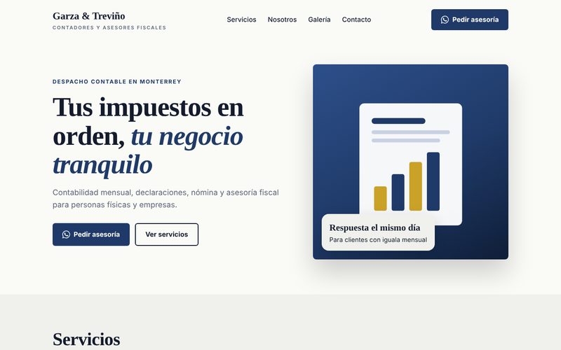Ejemplo de página para despacho
